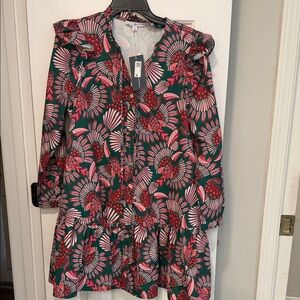NWT Michelle Mcdowell Floral Dress in Pink and Green